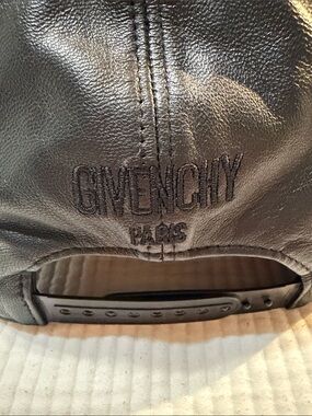 Givenchy Black Leather Baseball Cap